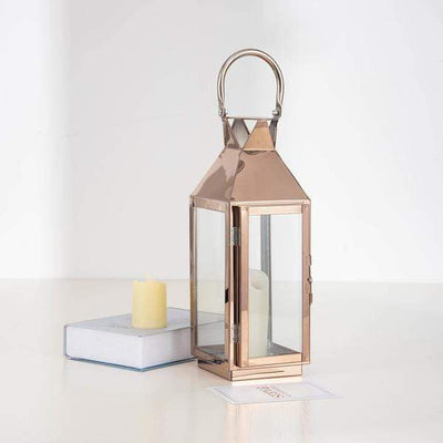 8 in tall Metal Lantern Candle Holder Centerpiece