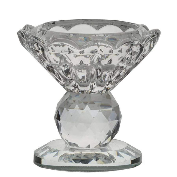 Clear 2.5" tall Crystal Candle and Taper Holder Pedestal