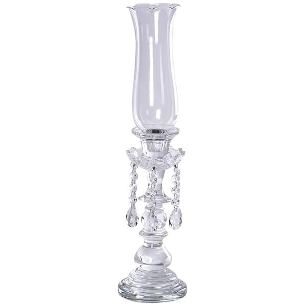 Clear 20 in tall Crystal Glass Hurricane Taper Candle Holder