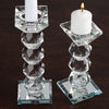 Clear 7" tall Crystal Candle and Taper Holder Pedestal