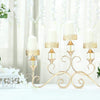 Gold 18 in tall Candelabra Hurricane Candle Holder Centerpiece with Glass
