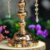 Gold 23 in tall Candelabra Candle Holder Centerpiece with Glass and Crystals