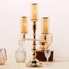 Gold 23 in tall Candelabra Candle Holder Centerpiece with Glass and Crystals