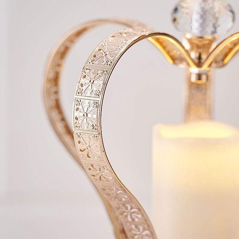 Gold 25 in tall Metal Crown Stand with Glass Votive Candle Holder