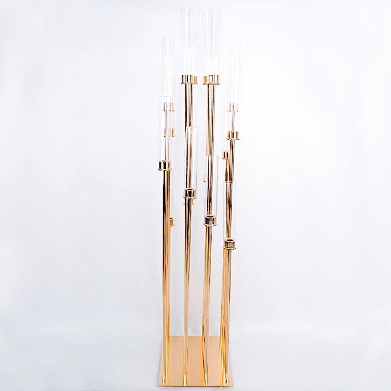 Gold 58 in tall Candelabra Candle Holder Centerpiece with Glass