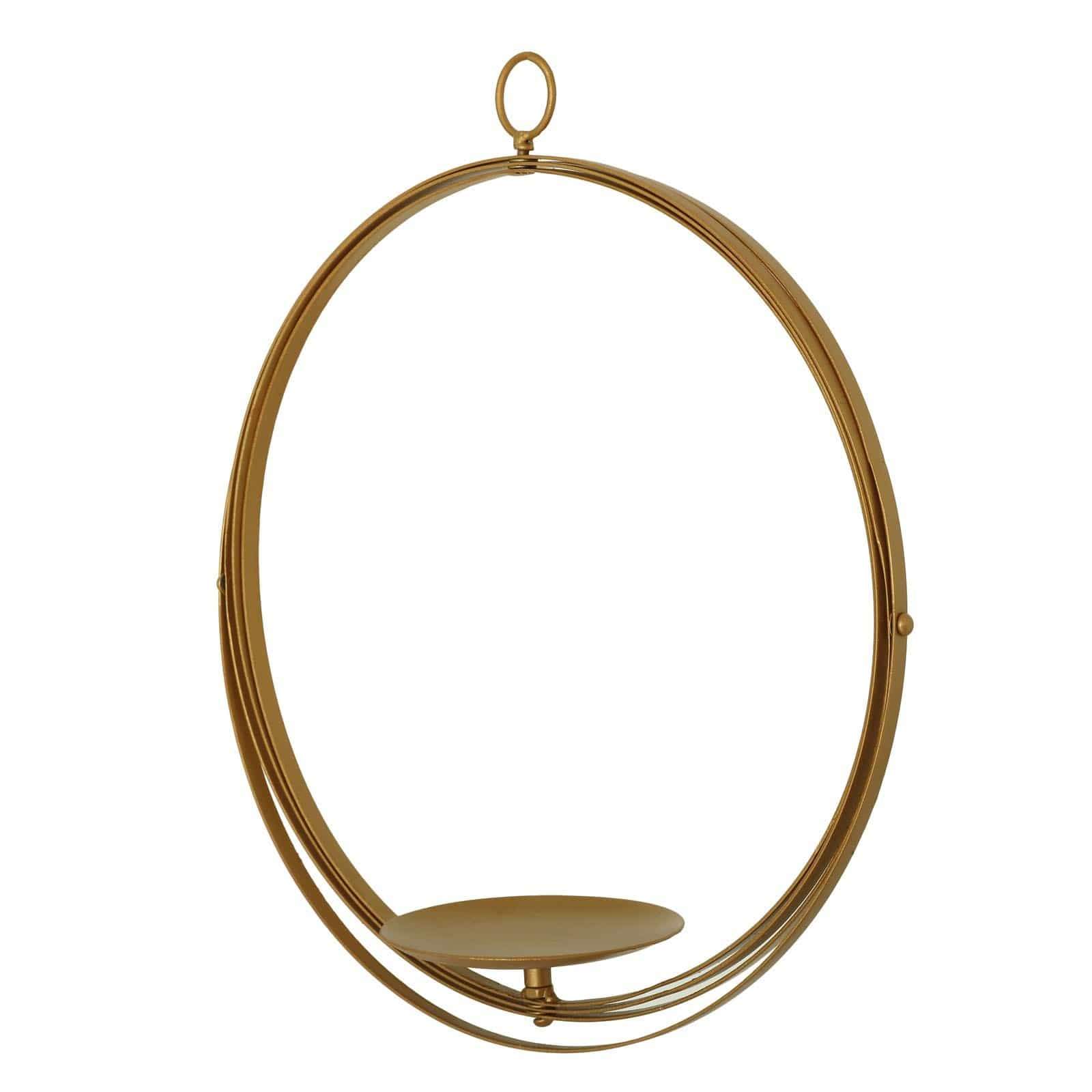 Gold Globe Ring Hanging Candle Holder Centerpiece