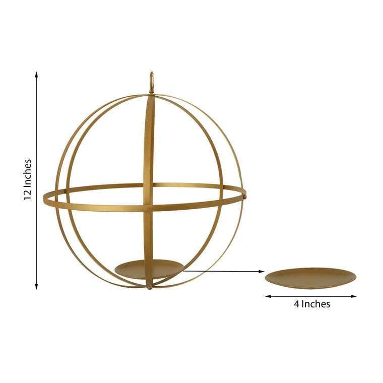 Gold Globe Ring Hanging Candle Holder Centerpiece