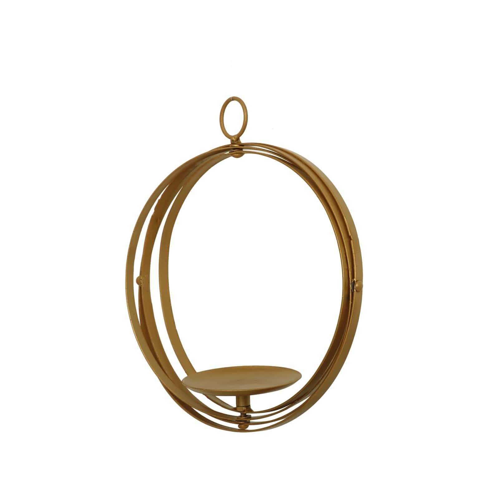 Gold Globe Ring Hanging Candle Holder Centerpiece