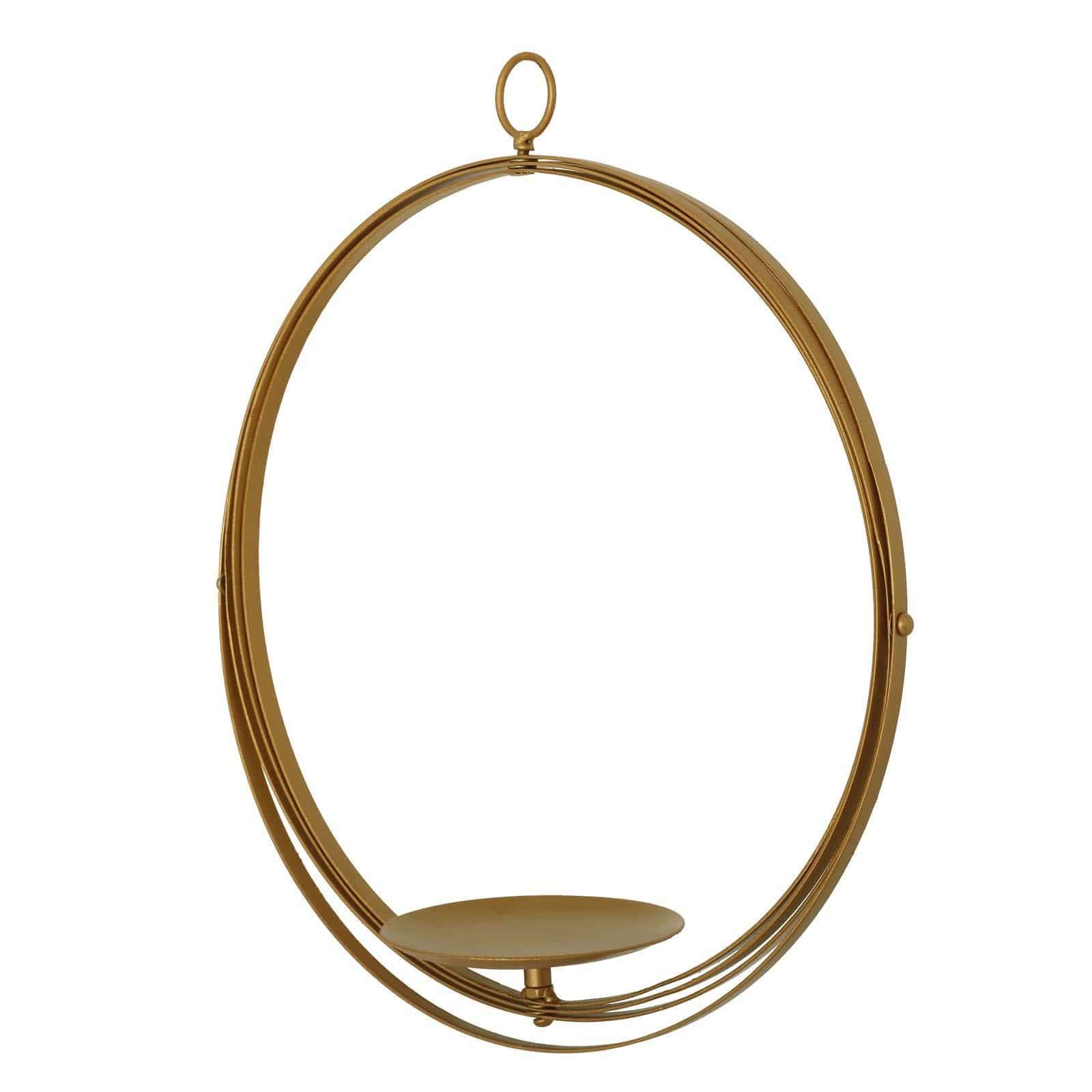 Gold Globe Ring Hanging Candle Holder Centerpiece