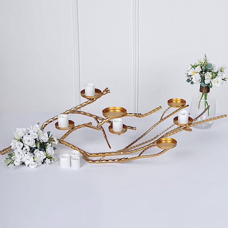 Gold Metal Manzanita Tree Branch Candelabra Candle Holders
