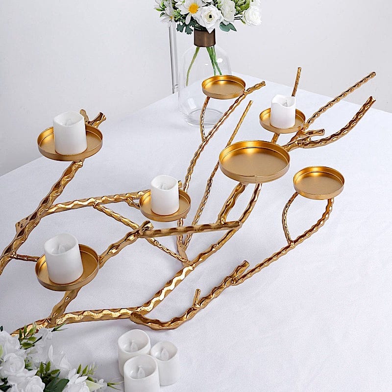 Gold Metal Manzanita Tree Branch Candelabra Candle Holders