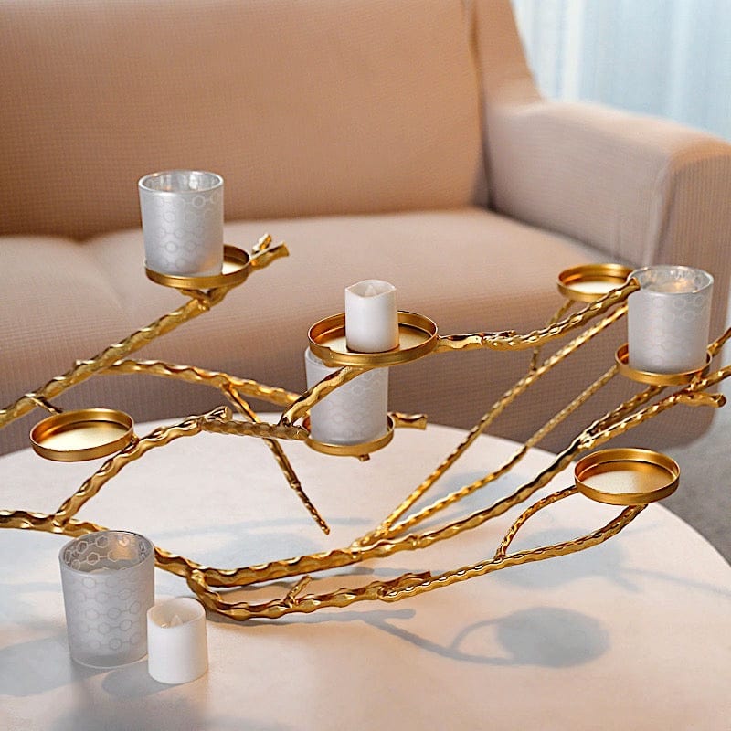 Gold Metal Manzanita Tree Branch Candelabra Candle Holders