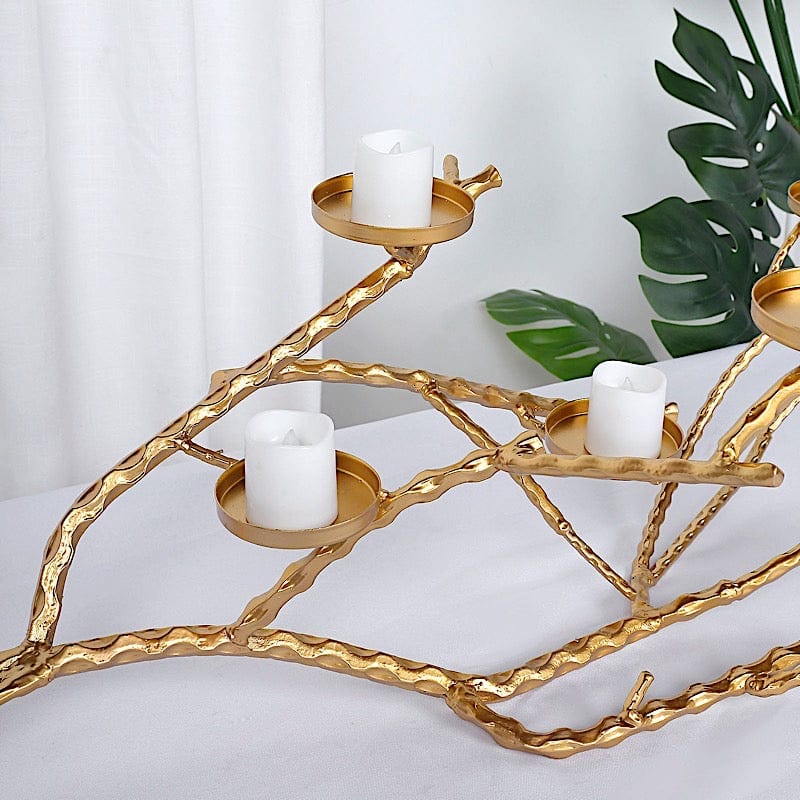Gold Metal Manzanita Tree Branch Candelabra Candle Holders