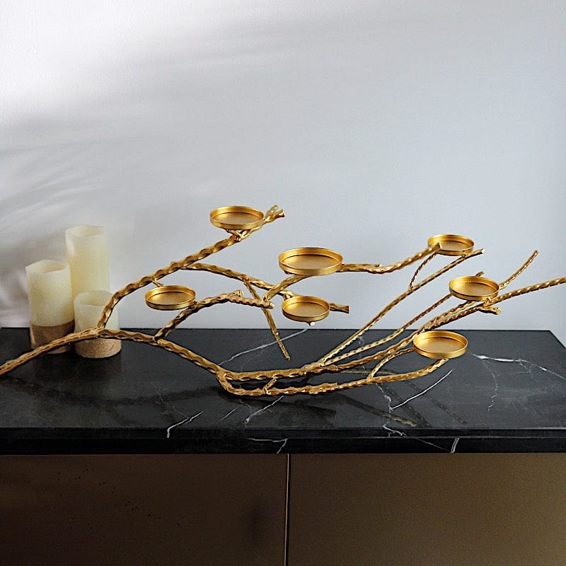 Gold Metal Manzanita Tree Branch Candelabra Candle Holders
