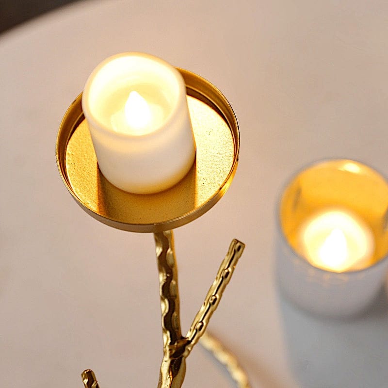 Gold Metal Manzanita Tree Branch Candelabra Candle Holders