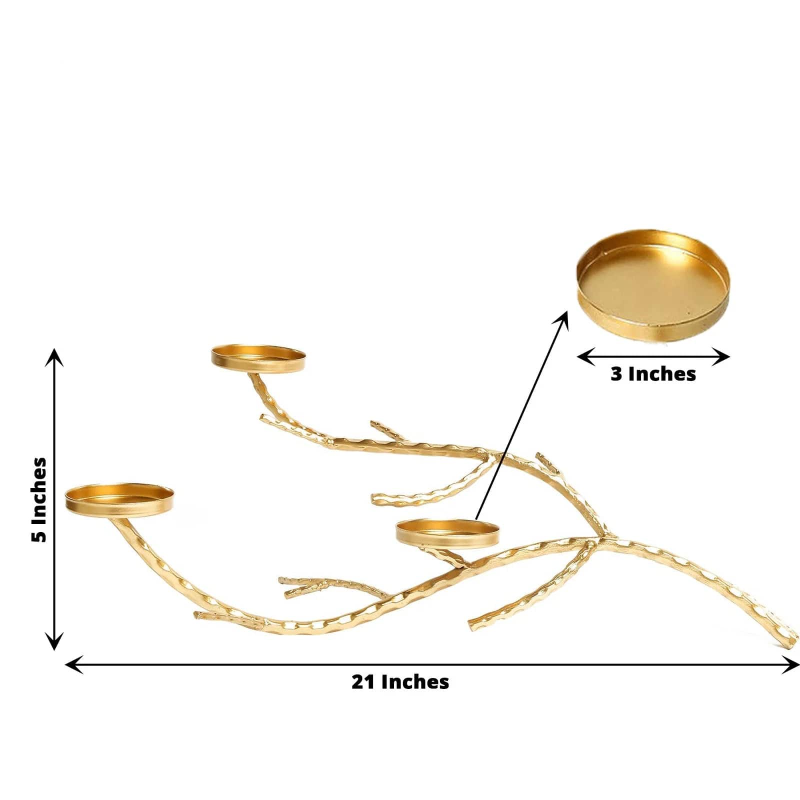 Gold Metal Manzanita Tree Branch Candelabra Candle Holders