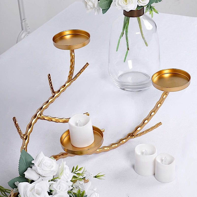 Gold Metal Manzanita Tree Branch Candelabra Candle Holders