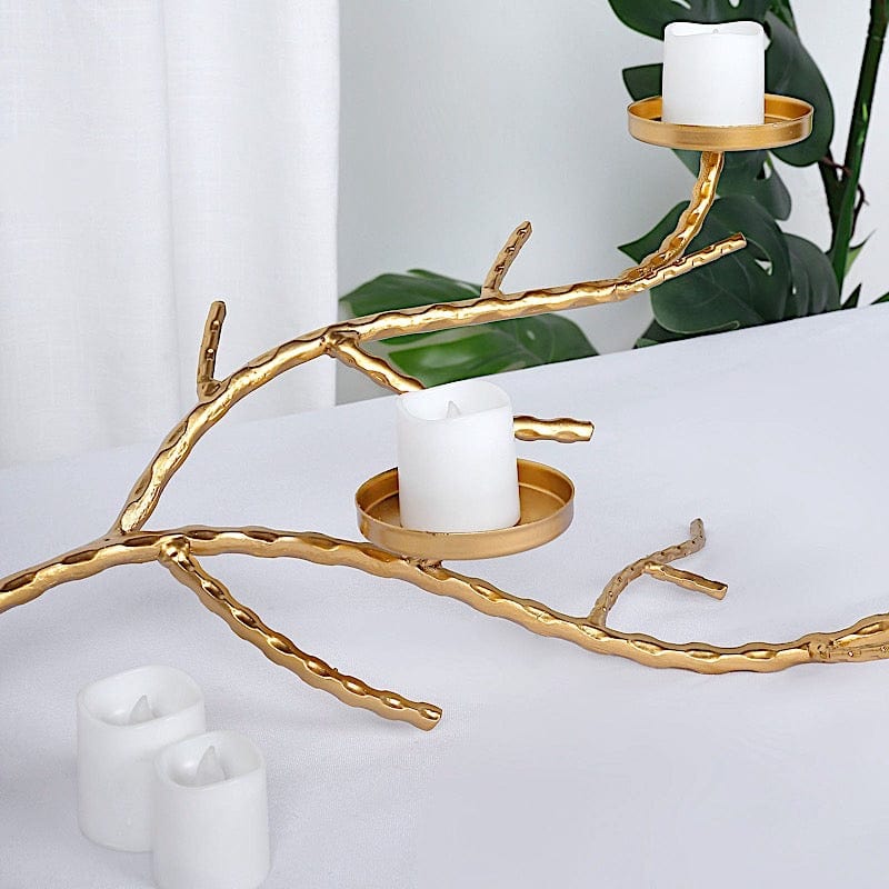Gold Metal Manzanita Tree Branch Candelabra Candle Holders