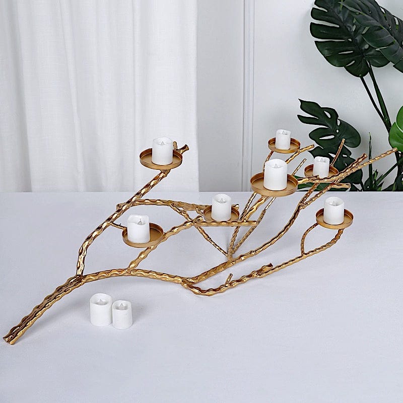 Gold Metal Manzanita Tree Branch Candelabra Candle Holders