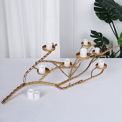 Gold Metal Manzanita Tree Branch Candelabra Candle Holders