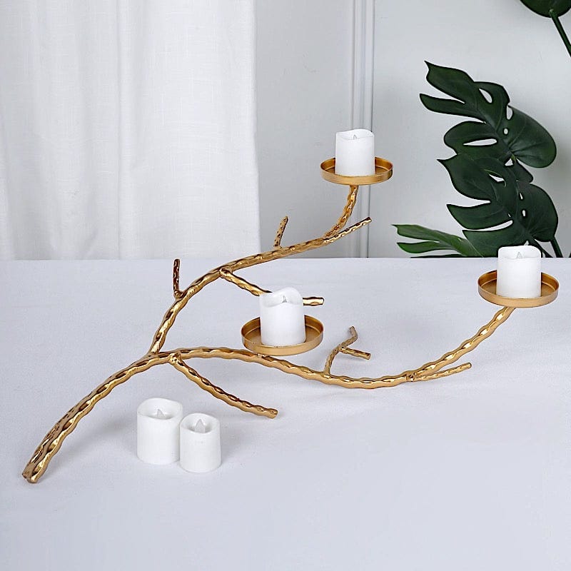 Gold Metal Manzanita Tree Branch Candelabra Candle Holders
