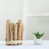 Natural 6 in tall Driftwood Candle Holder Stand with Clear Glass Candle Holder