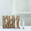 Natural 7 in tall Driftwood Stand with Clear Glass Flower Vase Holder