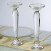 Set of 2 Clear 11" tall Crystal Wedding Centerpieces Risers Candle Holders
