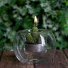 Set of 6 Clear Glass Globe Votive Candle Holders