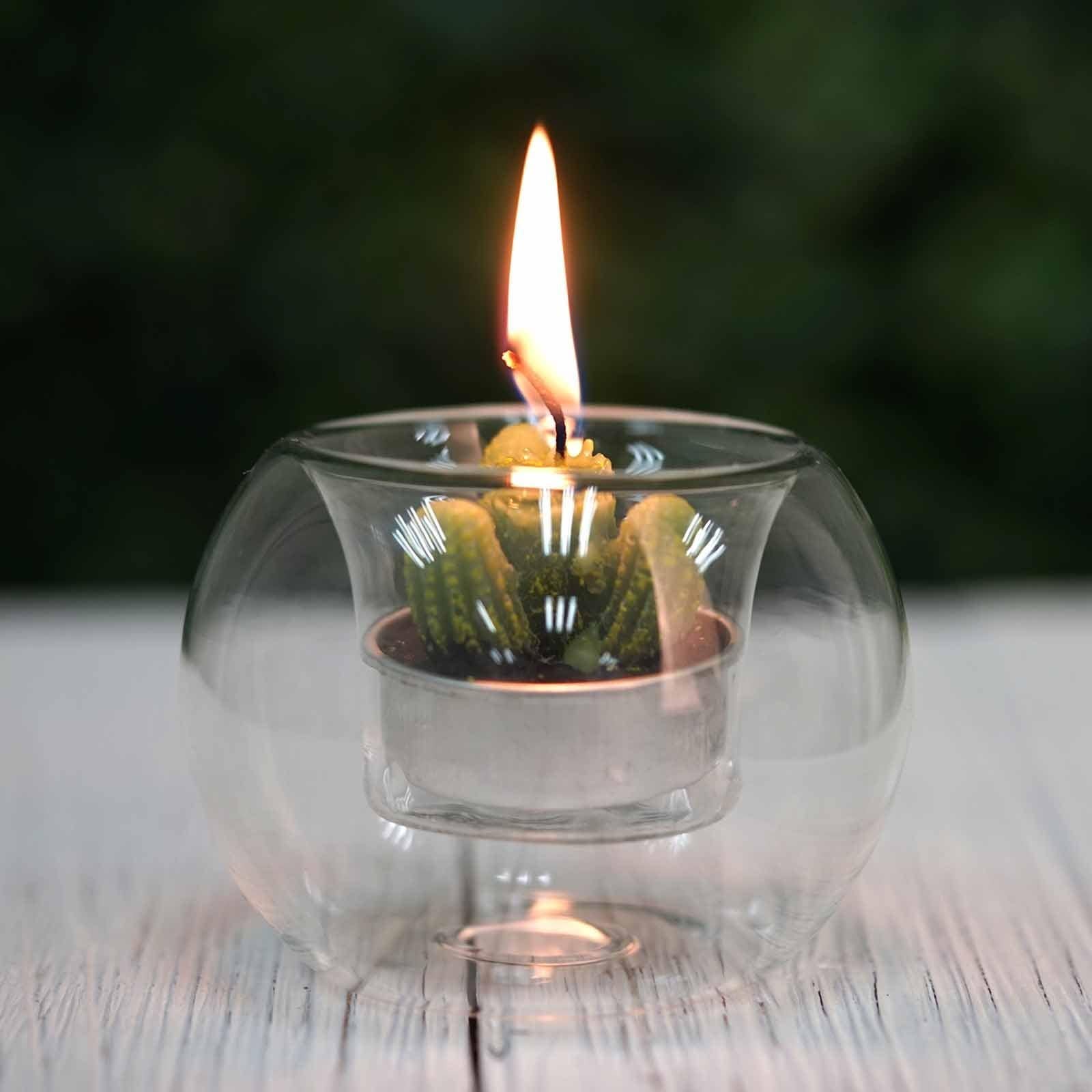 Set of 6 Clear Glass Globe Votive Candle Holders
