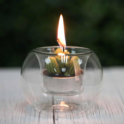 Set of 6 Clear Glass Globe Votive Candle Holders