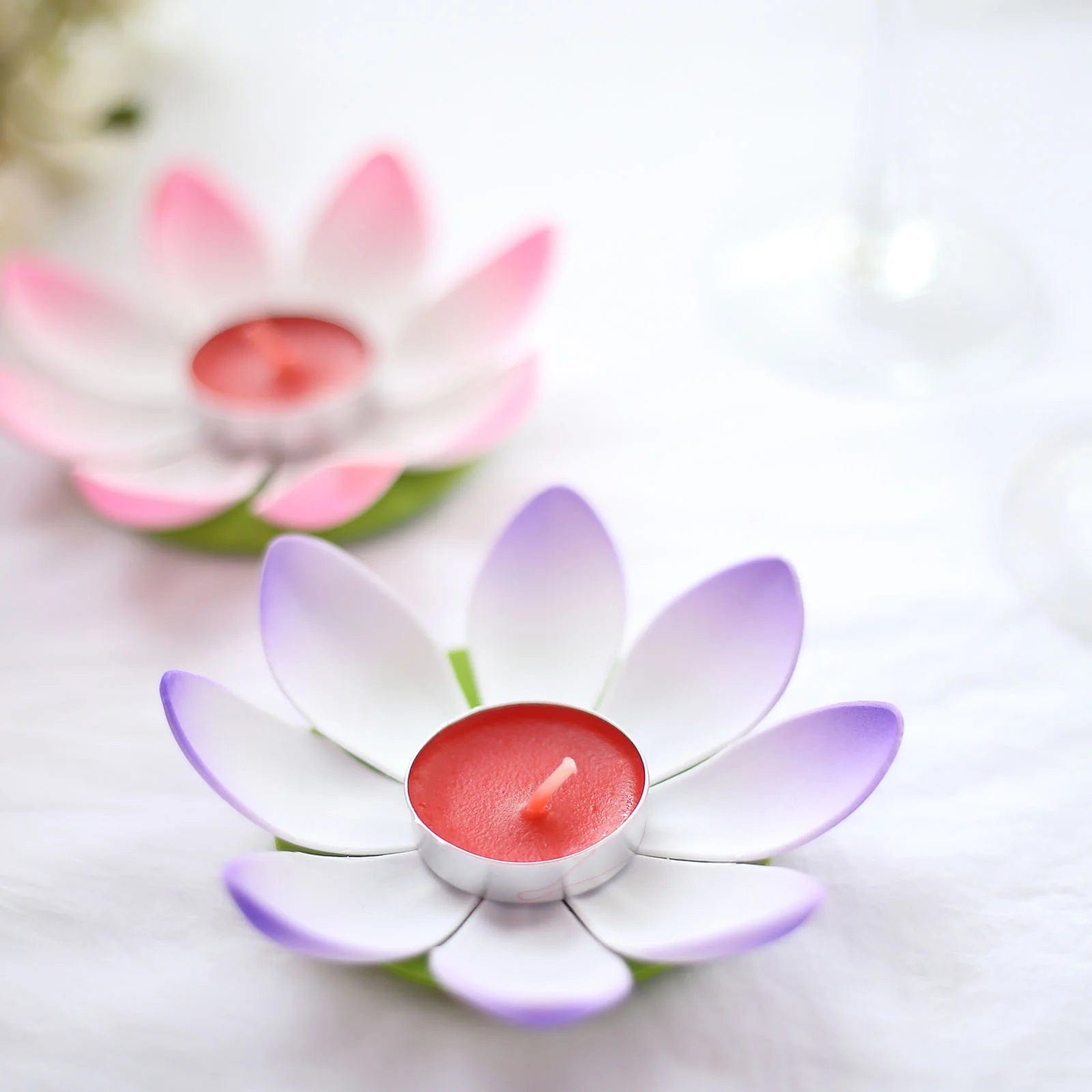 10 Assorted 5 in Colorful Lotus Flower Tealight Floating Candles
