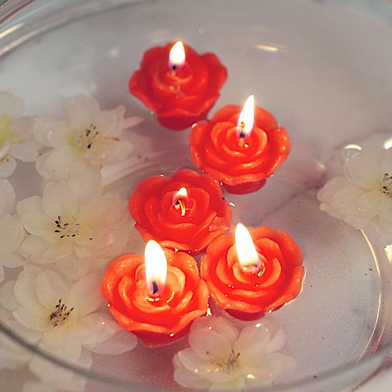 12 pcs 1 in wide Mini Roses Floating Candles