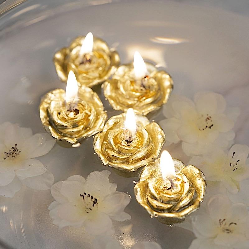 12 pcs 1 in wide Mini Roses Floating Candles