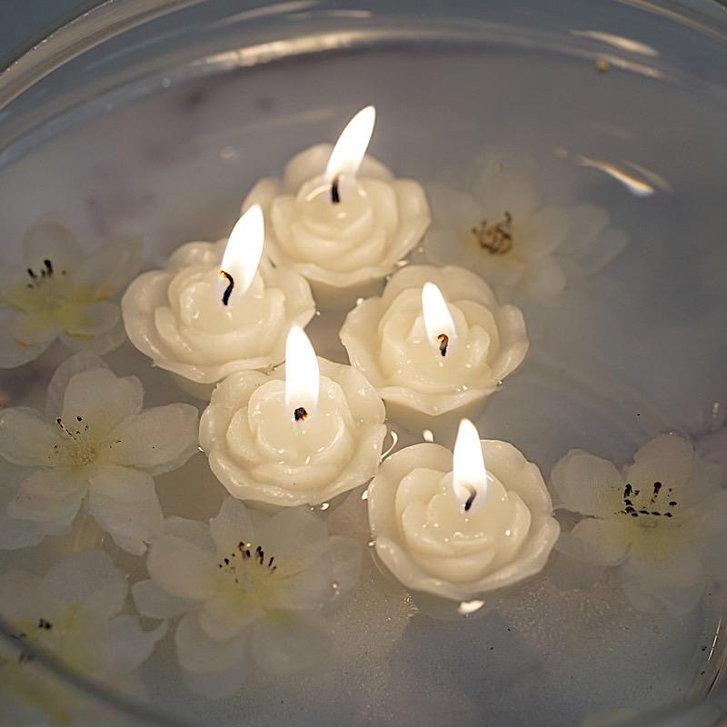 12 pcs 1 in wide Mini Roses Floating Candles