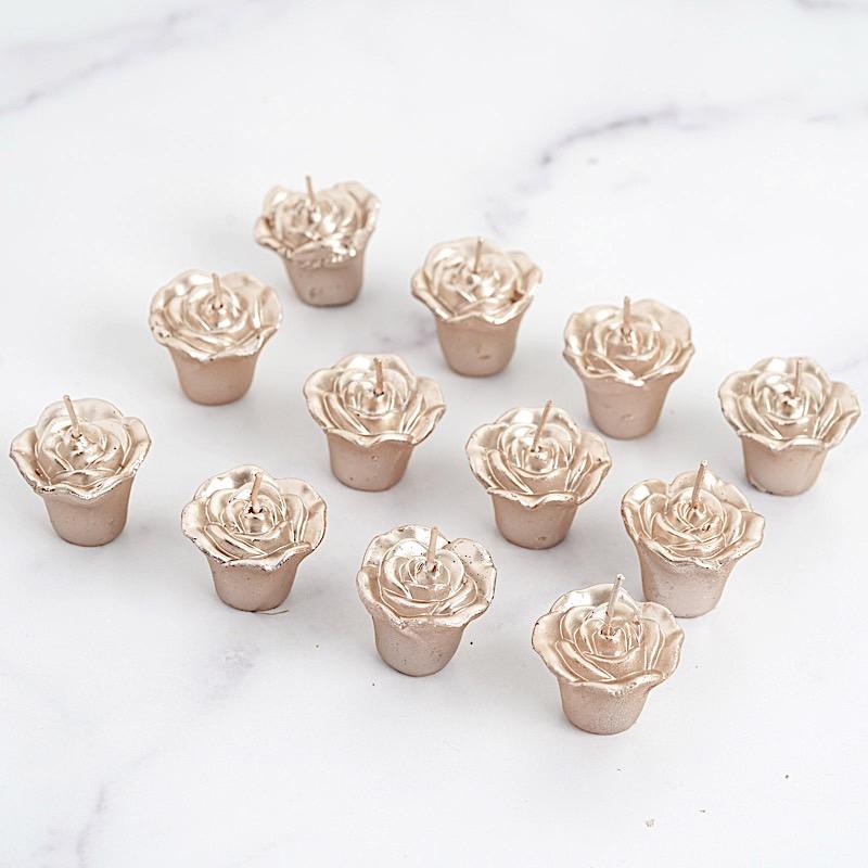 12 pcs 1 in wide Mini Roses Floating Candles
