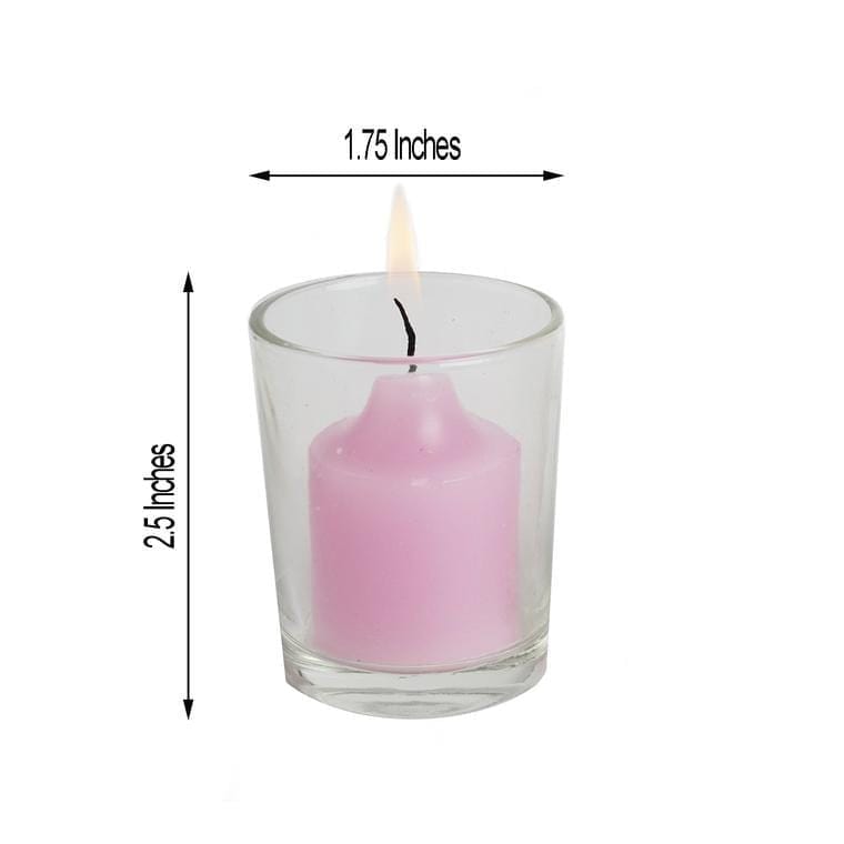 12 pcs Round Votive Tealight Candles with Clear Glass Holders