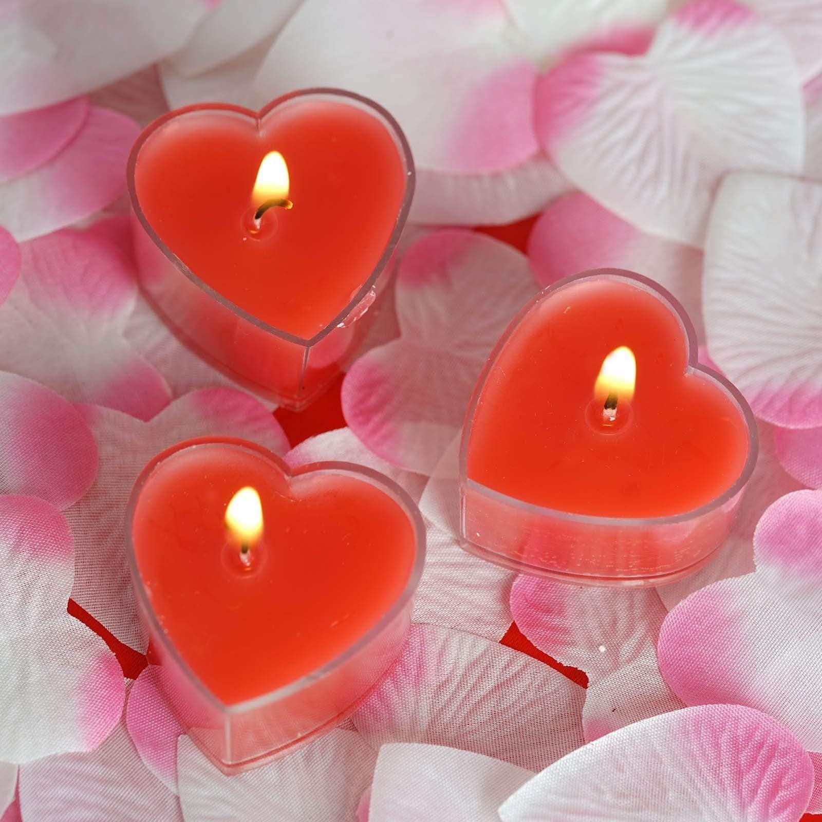 12 pcs Wedding Heart Votive Tealight Candles Party Supplies