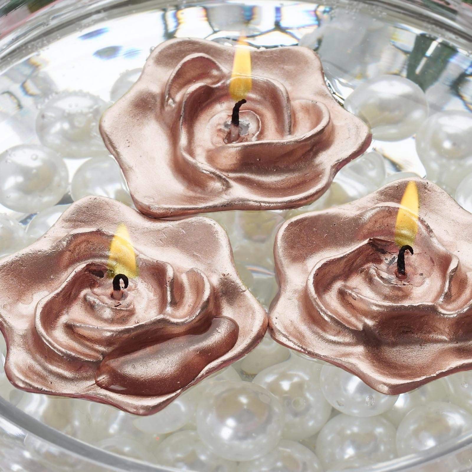 4 Wedding Roses Flowers Floating Candles Centerpieces
