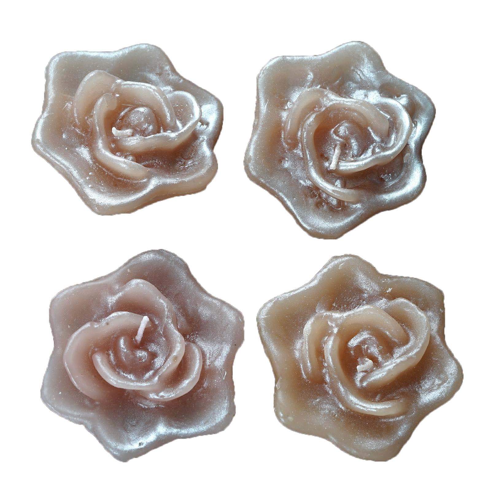 4 Wedding Roses Flowers Floating Candles Centerpieces