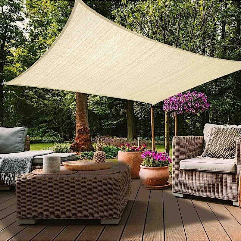 High-density White Polyethylene Breathable Mesh Outdoor Wind-resistant  Rectangle Sun Shade Sail UV Block for Patio, Garden, Backyard Lawn, Pool –  KGORGE Store