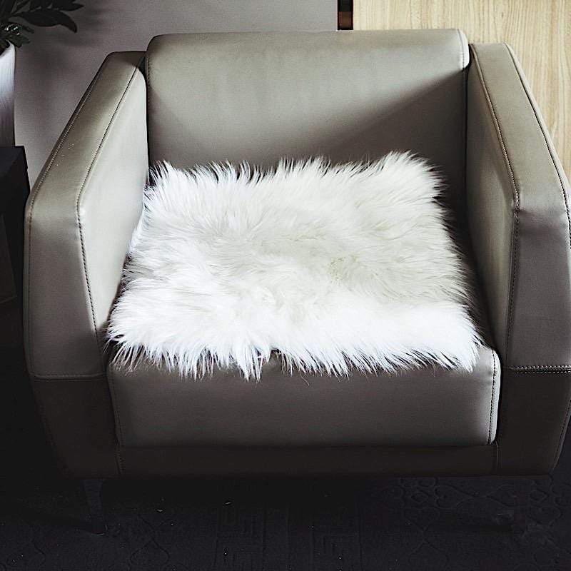20x20 in Faux Fur Throw Sheepskin Rug Chair Cushion
