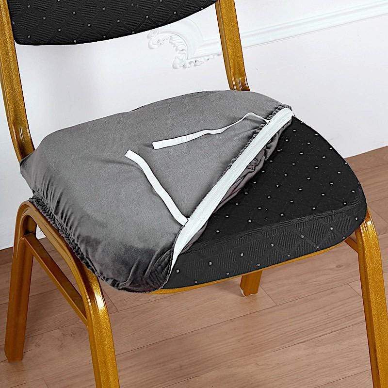 Velvet Stretchable Chair Seat Cushion Cover