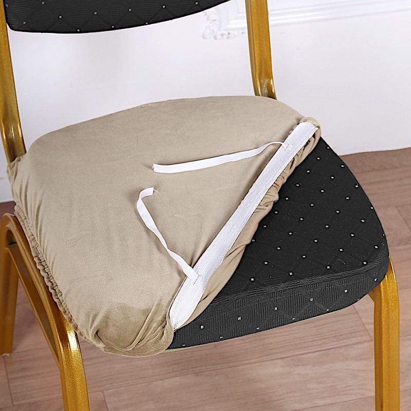 Velvet Stretchable Chair Seat Cushion Cover