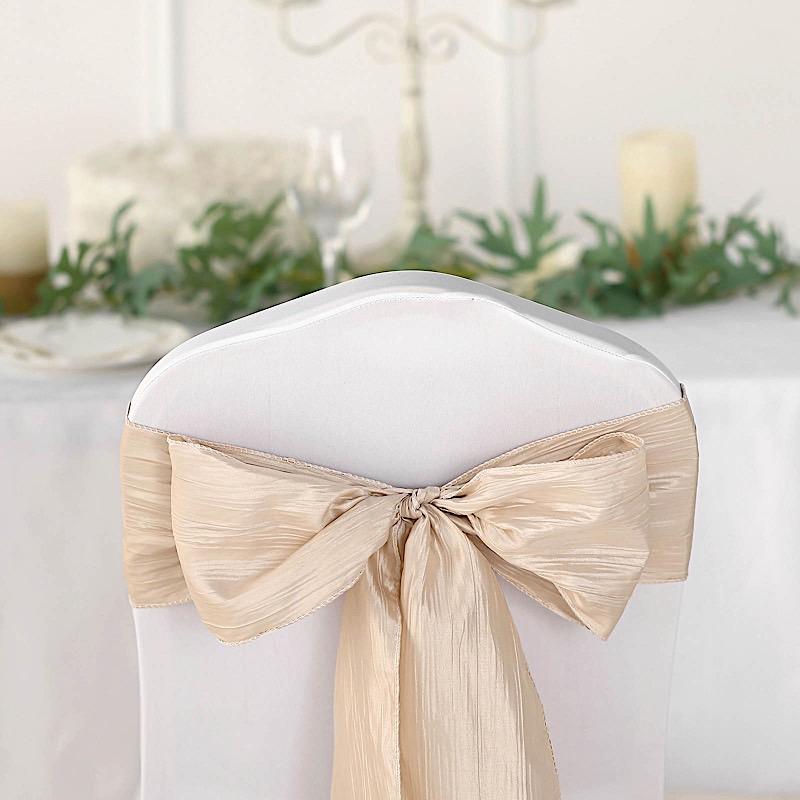 5 Crinkle Accordion Taffeta Chair Sashes Wedding Decorations