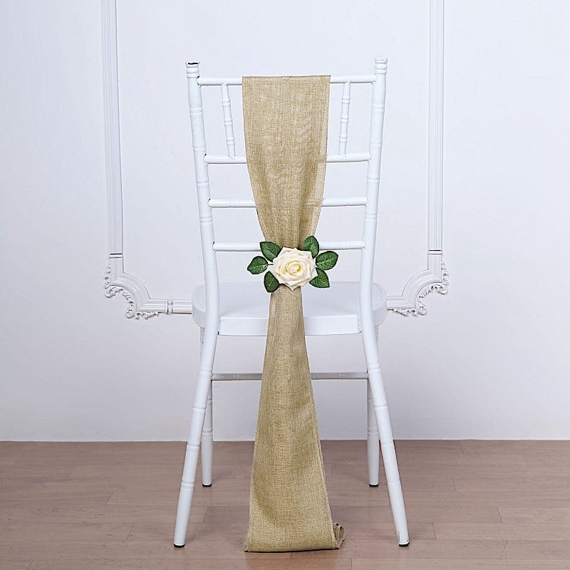 5 pcs 6x108 in Faux Burlap Chair Sashes