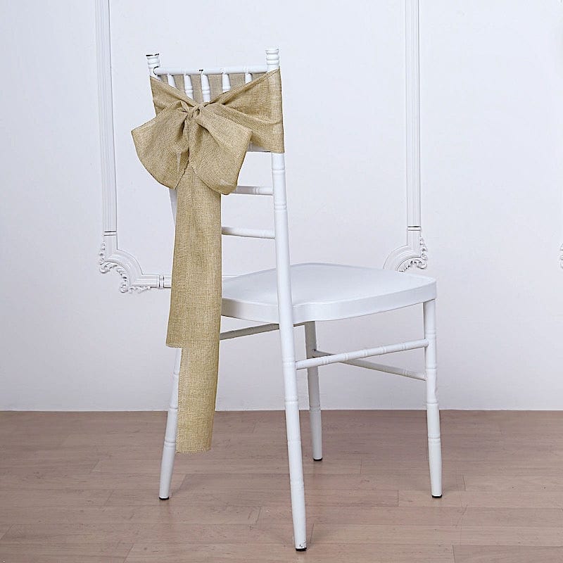 5 pcs 6x108 in Faux Burlap Chair Sashes