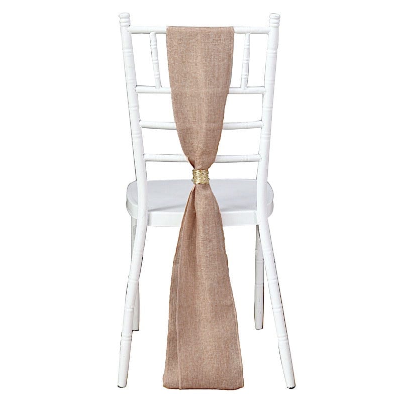 5 pcs 6x108 in Faux Burlap Chair Sashes