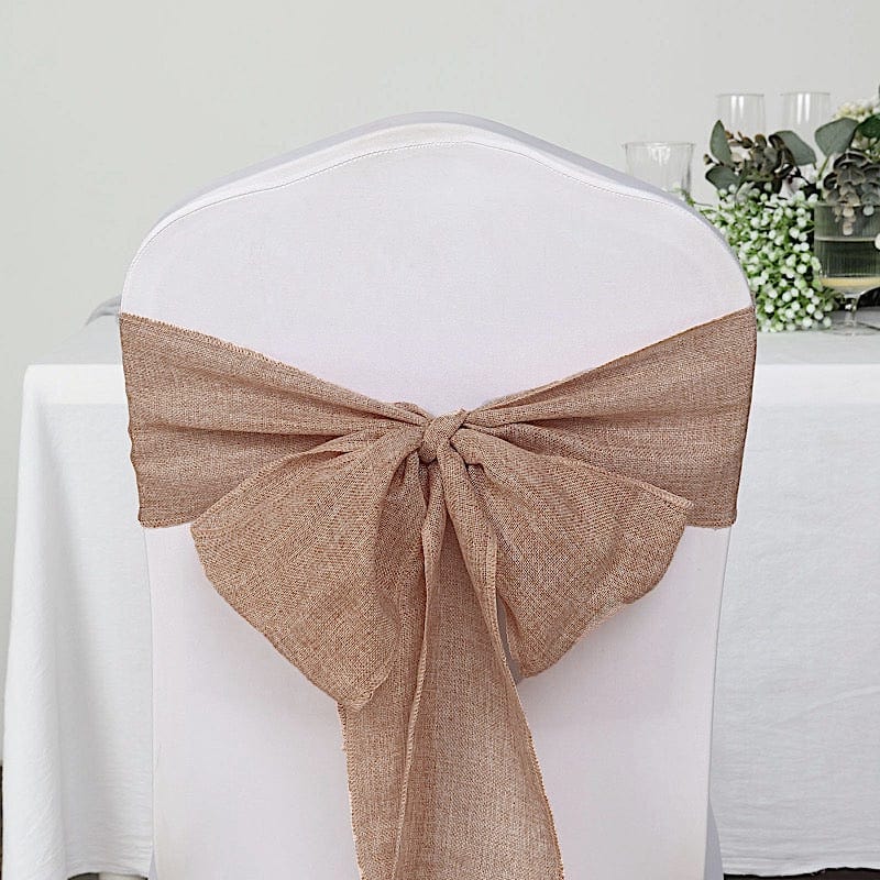 5 pcs 6x108 in Faux Burlap Chair Sashes