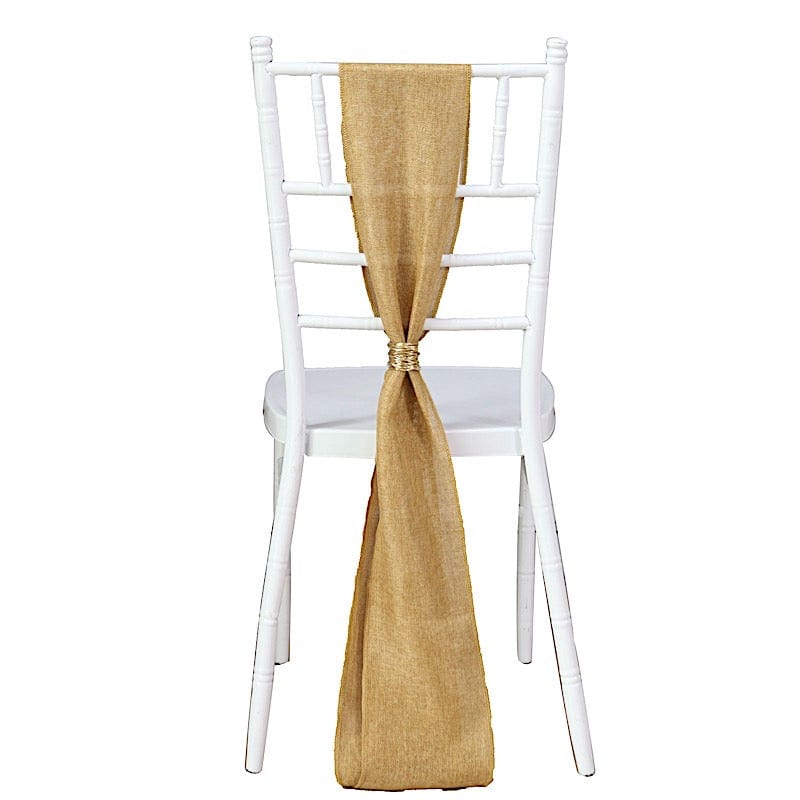 5 pcs 6x108 in Faux Burlap Chair Sashes